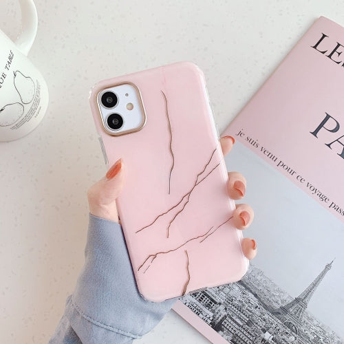 Marble Pattern Dual-side Laminating TPU Protective Case For iPhone 11 Pro(Pink)