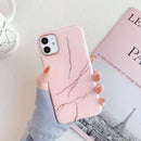 Marble Pattern Dual-side Laminating TPU Protective Case For iPhone 12 / 12 Pro(Pink)