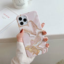 Golden Circle Marble Pattern Dual-side Laminating TPU Case For iPhone 12 Pro Max(Quicksand Pink)