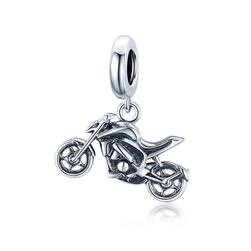 S925 Sterling Silver Motorcycle Pendant DIY Bracelet Necklace Accessories