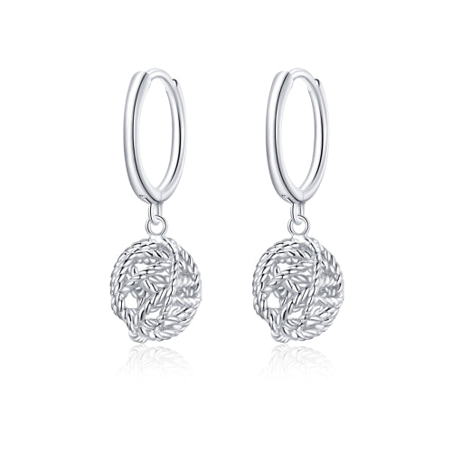 S925 Sterling Silver Hollow Yarn Ball Women Earrings