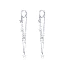 S925 Sterling Silver Star Moon Tassel Women Earrings