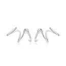 S925 Sterling Silver Simple Style Lines Women Earrings