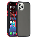 Semi Transparent Frosted Series Shockproof Protective Case For iPhone 12 Pro Max(Classic Black + Red Buttons)