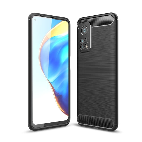 For Xiaomi Mi 10T Pro 5G Brushed Texture Carbon Fiber TPU Case(Black)