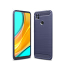 For Xiaomi Redmi 9C Brushed Texture Carbon Fiber TPU Case(Navy Blue)