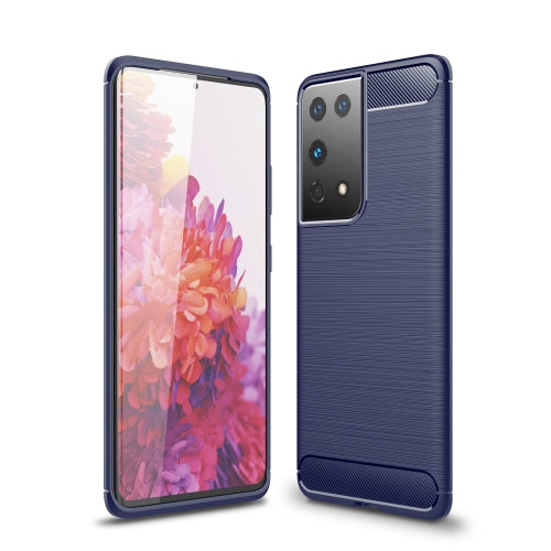 For Samsung Galaxy S30 Ultra Brushed Texture Carbon Fiber TPU Case(Navy Blue)
