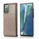 For Samsung Galaxy Note20 Double Buckle Mandala Pattern PU+TPU Protective Case with Card Slots & Holder & Photo Frame(Grey)