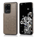 For Samsung Galaxy S20 Ultra Double Buckle Mandala Pattern PU+TPU Protective Case with Card Slots & Holder & Photo Frame(Grey)