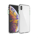 2 in 1 Ultra Clear Elf Shockproof PC + TPU Case with Removable Color Button For iPhone XS Max(Green)