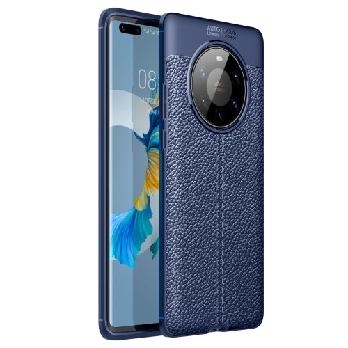 For Huawei Mate 40 Pro Plus Litchi Texture TPU Shockproof Case(Navy Blue)