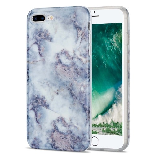 TPU Glossy Marble Pattern IMD Protective Case For iPhone 8 Plus / 7 Plus(Earthy Grey)