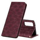 For Huawei P smart 2021 / Y7A Lucky Flowers Embossing Pattern Magnetic Horizontal Flip Leather Case with Holder & Card Slots(Wine Red)