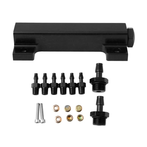 Car Aluminum Alloy Vacuum Manifold Kits 6 Port 1/8 NPT Turbo Wastegate Boost Block Intake Manifold Universal Modification Accessory