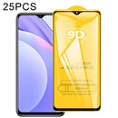 For Xiaomi Redmi Note 9 4G 25 PCS 9D Full Glue Full Screen Tempered Glass Film