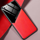 For OPPO R9s All-inclusive Leather + Organic Glass Protective Case with Metal Iron Sheet(Red)