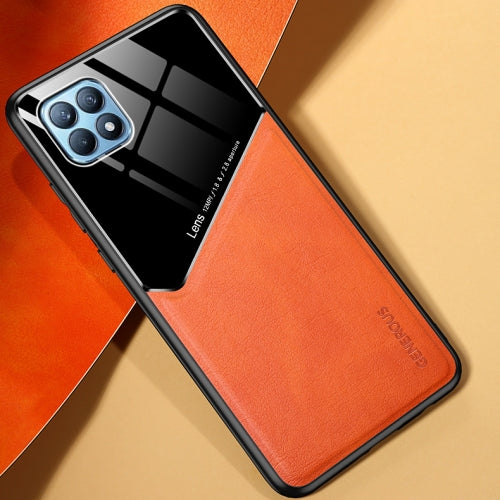 For OPPO Reno4 SE All-inclusive Leather + Organic Glass Protective Case with Metal Iron Sheet(Yellow)