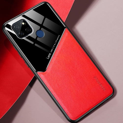 For OPPO Realme V3 All-inclusive Leather + Organic Glass Protective Case with Metal Iron Sheet(Red)