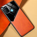 For OPPO Realme 7i / C17 All-inclusive Leather + Organic Glass Protective Case with Metal Iron Sheet(Yellow)