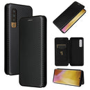 For Fujitsu Arrows NX9 F-52A Carbon Fiber Texture Magnetic Horizontal Flip TPU + PC + PU Leather Case with Card Slot(Black)