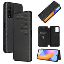 For Huawei Honor 10X Lite Carbon Fiber Texture Magnetic Horizontal Flip TPU + PC + PU Leather Case with Card Slot(Black)