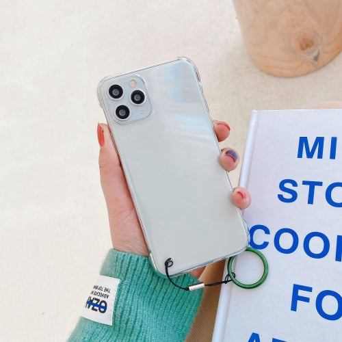 Non-frame Four-corner Shockproof PC Case with Finger Ring Strap For iPhone 11 Pro Max(Green)