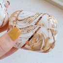 Stitching Flower Pattern Earphone Protective Case For AirPods Pro(Gold Flower)