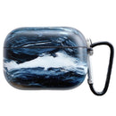 Cold Wind Style Waves Series Earphone Protective Case for AirPods Pro, with Hook(Dark Blue)