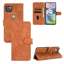 For Motorola Moto G 5G Solid Color Skin Feel Magnetic Buckle Horizontal Flip Calf Texture PU Leather Case with Holder & Card Slots & Wallet(Brown)