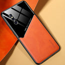 For vivo X27 All-inclusive Leather + Organic Glass Protective Case with Metal Iron Sheet(Yellow)