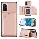 For Samsung Galaxy S20+ Skin Feel PU + TPU + PC Back Cover Shockproof Case with Card Slots & Holder & Photo Frame(Rose Gold)