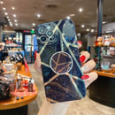 Splicing Marble Pattern Gilding TPU Protective Case with Foldable Holder For iPhone 12 Pro Max(Black)