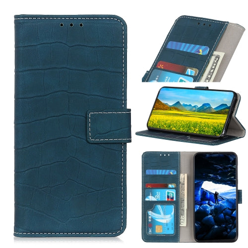 For Samsung Galaxy A02s Crocodile Texture Horizontal Flip Leather Case with Holder & Card Slots & Wallet(Green)