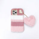 Color Matching Plush Love Pendant TPU Protective Case For iPhone 12 mini