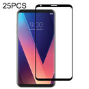 For LG V30 25 PCS Full Glue Full Screen Tempered Glass Film