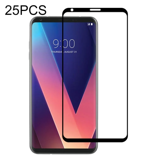 For LG V30 25 PCS Full Glue Full Screen Tempered Glass Film