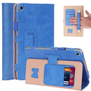 For Huawei Honor Pad 5 / MediaPad M5 Lite 8 Business Retro PU Horizontal Flip Leather Case with Holder & Card Slots & Hand Strap(Blue)