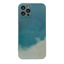 Liquid Silicone Gradient Color Protective Case For iPhone 12(Green)