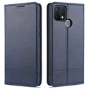 For OPPO A15 AZNS Magnetic Calf Texture Horizontal Flip Leather Case with Card Slots & Holder & Wallet(Dark Blue)