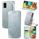 For Samsung Galaxy A71 5G Blooming Mandala Embossed Pattern Magnetic Horizontal Flip Leather Case with Holder & Card Slots & Wallet(Grey)