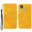 For Xiaomi Redmi 9C Ethnic Style Embossed Pattern Horizontal Flip Leather Case with Holder & Card Slots & Wallet & Lanyard(Yellow)