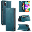 For Samsung Galaxy A41 AutSpace A01 Retro Skin-feel Crazy Horse Texture Horizontal Flip Leather Case with Holder & Card Slots & Wallet & RFID(Blue)