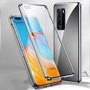 For Huawei P40 Pro+ Magnetic Metal Frame Double-sided Tempered Glass Case(Silver)