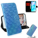 For Huawei P30 Lite / Nova 4e Solid Color Colorful Magnetic Buckle Horizontal Flip PU Leather Case with Holder & Card Slots & Wallet & Lanyard(Blue)
