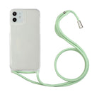 Shockproof Ultra-thin TPU + Acrylic Protective Case with Lanyard For iPhone 12 mini(Light Green)