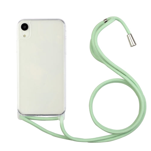 Shockproof Ultra-thin TPU + Acrylic Protective Case with Lanyard For iPhone X / XS(Light Green)