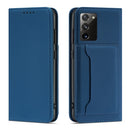 For Samsung Galaxy S20 FE Strong Magnetism Liquid Feel Horizontal Flip Leather Case with Holder & Card Slots & Wallet(Blue)