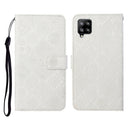 For Samsung Galaxy A42 5G Ethnic Style Embossed Pattern Horizontal Flip Leather Case with Holder & Card Slots & Wallet & Lanyard(White)