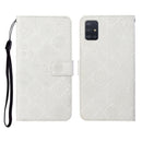 For Samsung Galaxy A51 Ethnic Style Embossed Pattern Horizontal Flip Leather Case with Holder & Card Slots & Wallet & Lanyard(White)