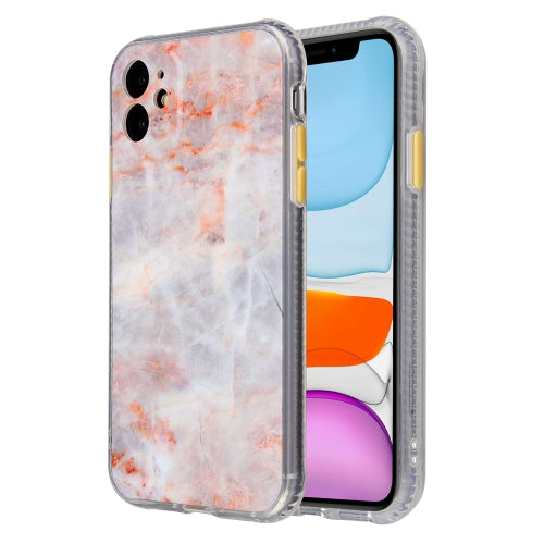 Coloured Glaze Marble TPU + PC Protective Case For iPhone 11(Orange)